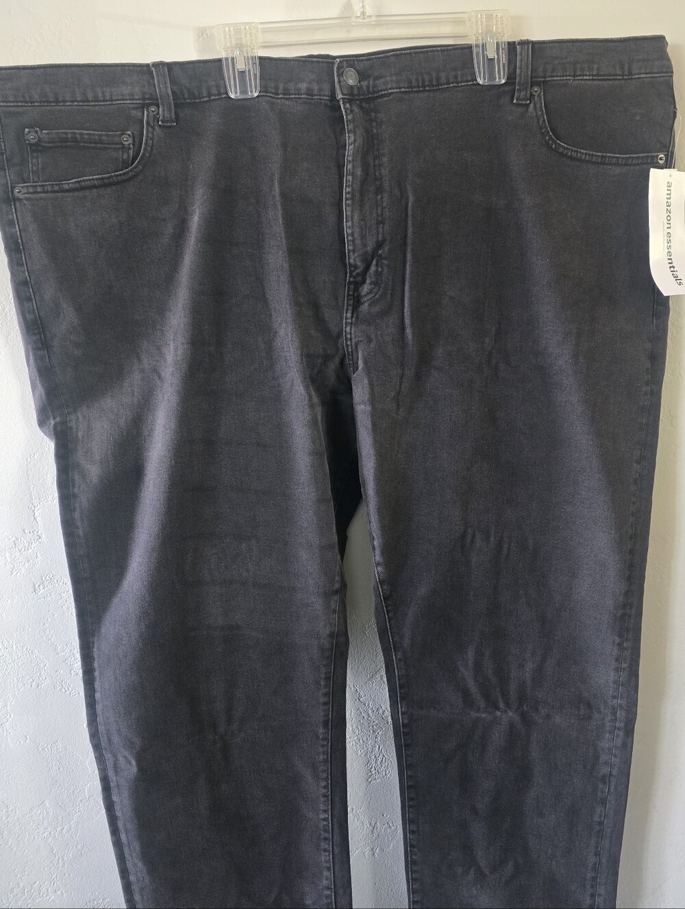 NWT Amazon Essentials Men's Charcoal Straight-Leg Jeans
